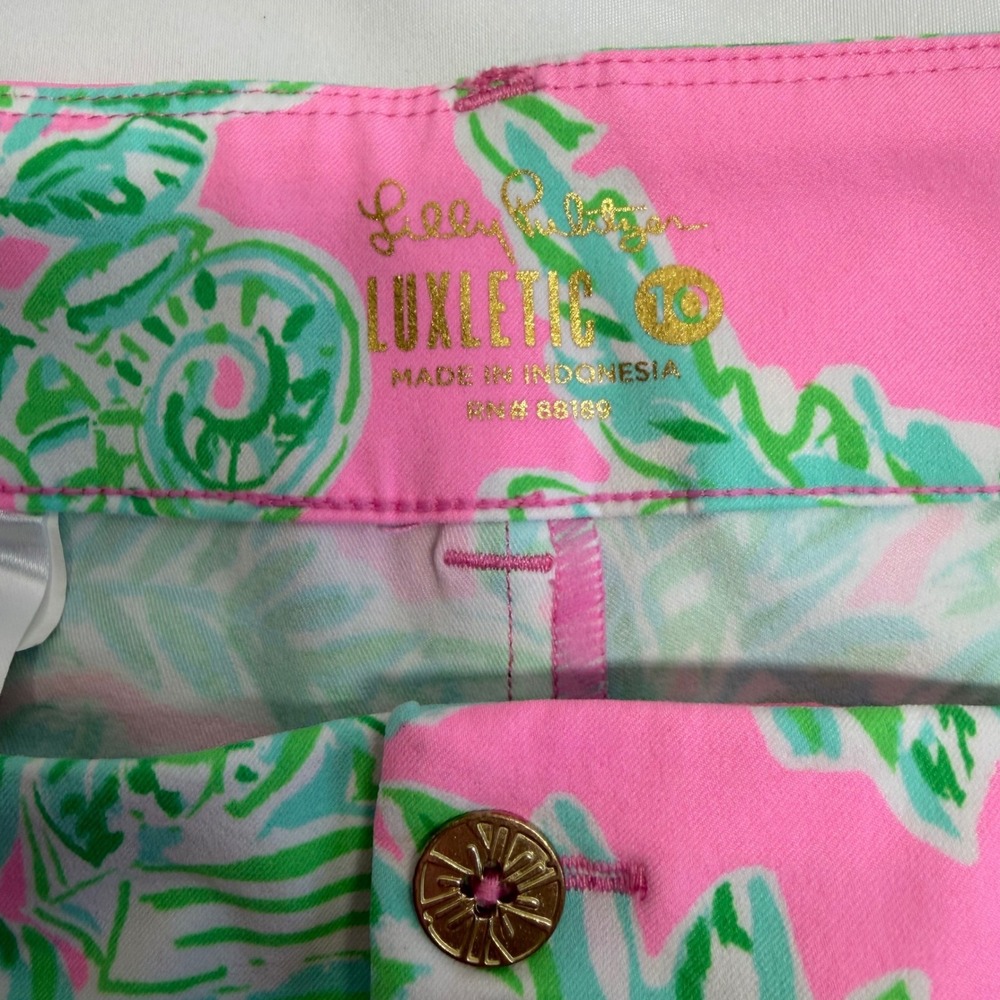 Lilly Pulitzer Luxletic Bettina Shorts Womens 10 Pink Bermuda Mandevilla Baby - Picture 4 of 11